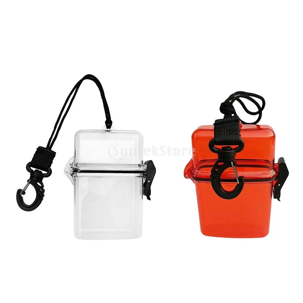 Scuba Diving Kayaking Waterproof Dry Box Gear Accessories Container Case & Rope, Clip for Money, ID Cards, License, Keys