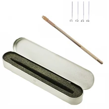 4+ 1Wig крюк иглы узлы Нитевдеватель с латунным держателем для изготовления парика и парика Продукты для волос Ручное шитье крючком иглы инструмент