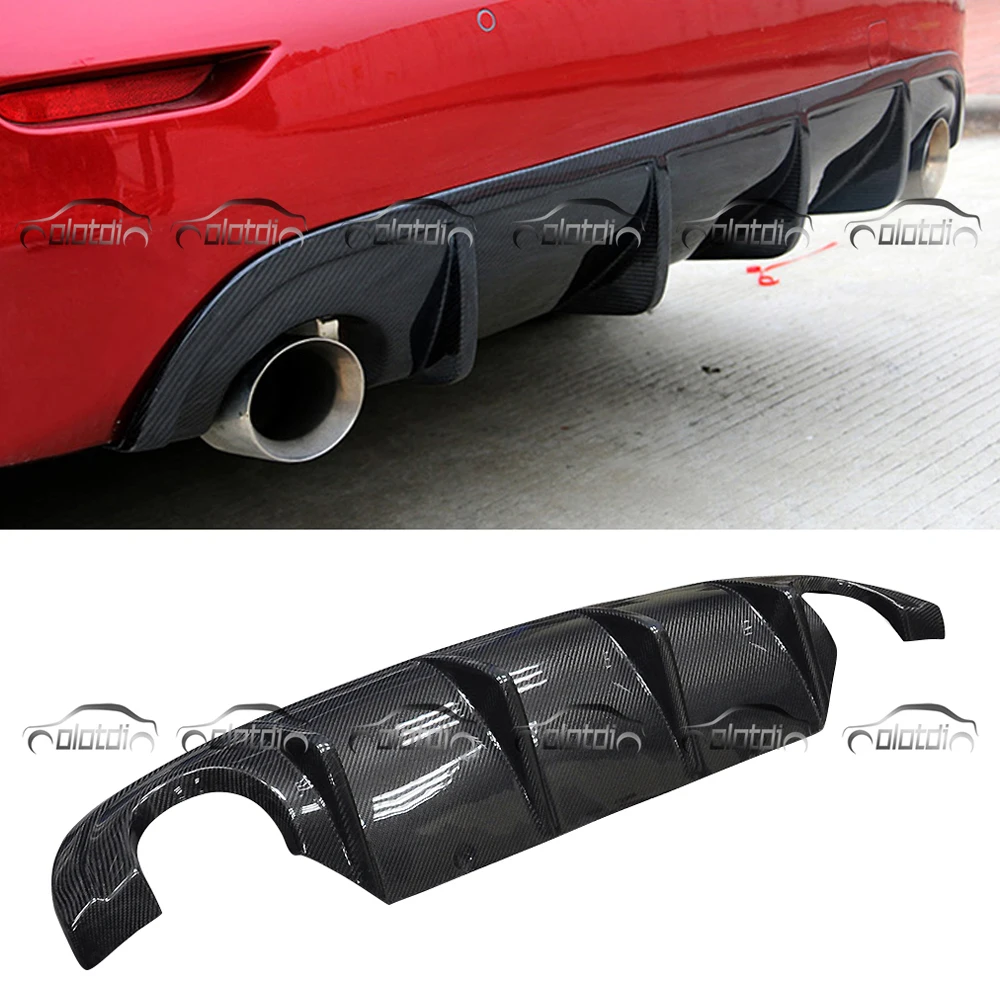 US Style Carbon Fiber Rear Lip Bumper Spoiler Back Diffuser for INFINITI Q50 2017 Double Exhaust