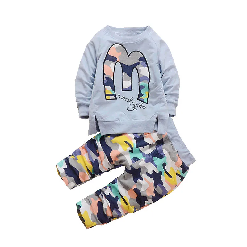 

New Steetwear Style Long Sleeve Letter Cotton Sweater Tops+Camouflage Pant 2pcs Suits Boy Spring Clothing Set Outfits