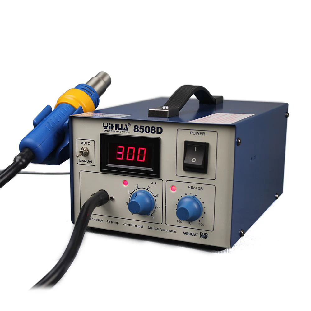 

YIHUA 8508D 220v 700w hot air gun station heat air gun station 100-450 celsius Manual / Auto Digital Air Pump rework station