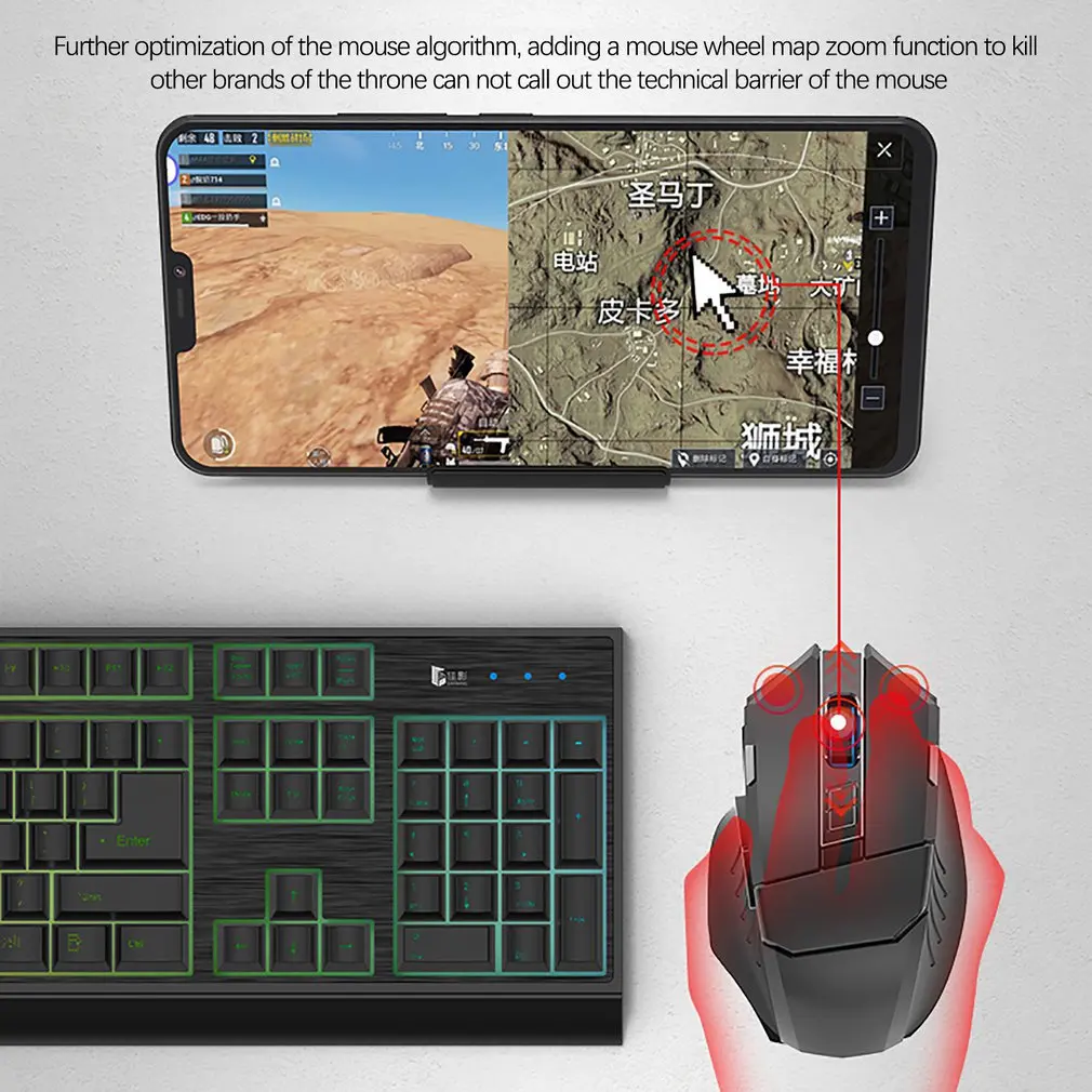  Bluetooth BattleDock Keyboard Mouse Converter PUBG Phone Game Controller Dual USB Ports with Phone 