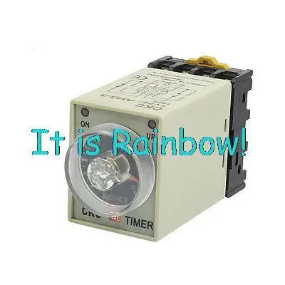 

Free Shipping On/Up LED Indicator 0-6 Seconds 8P AH3-3 Power Timing Relay 220VAC w Base