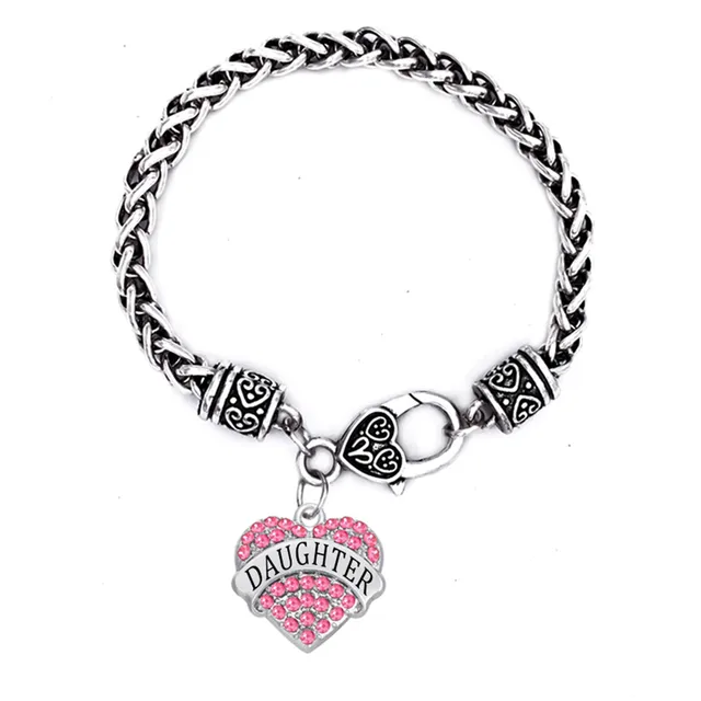 Zinc Alloy Daughter Lettered Bracelet in Different Colors