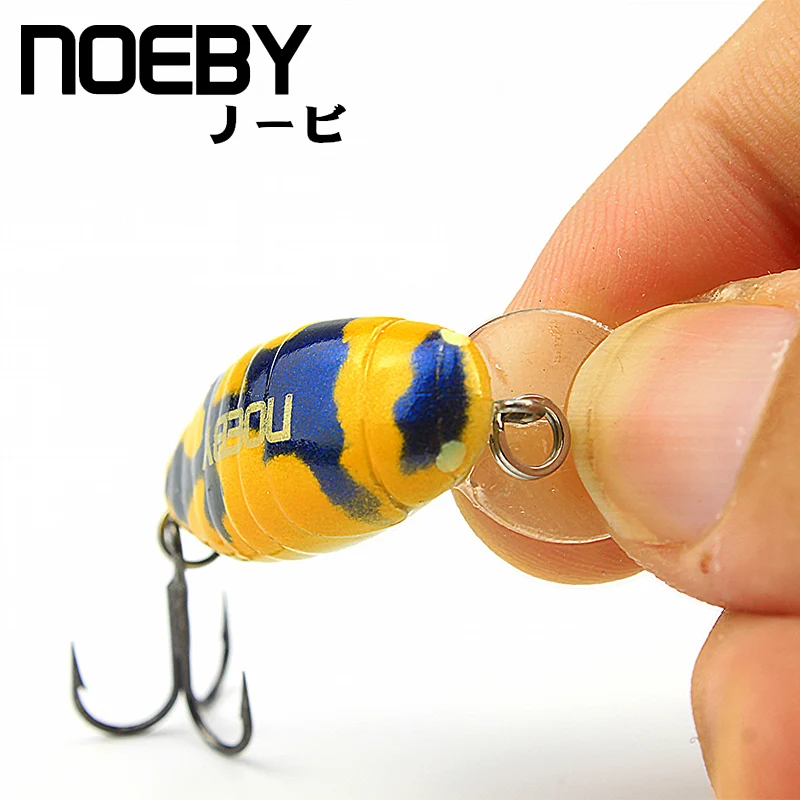 

NOEBY Artificial Insect Bait 28mm/2g 0-0.3m Floating Fishing Lure VMC Treble Hooks Leurre Dur Peche Isca Artificial Pesca Souple