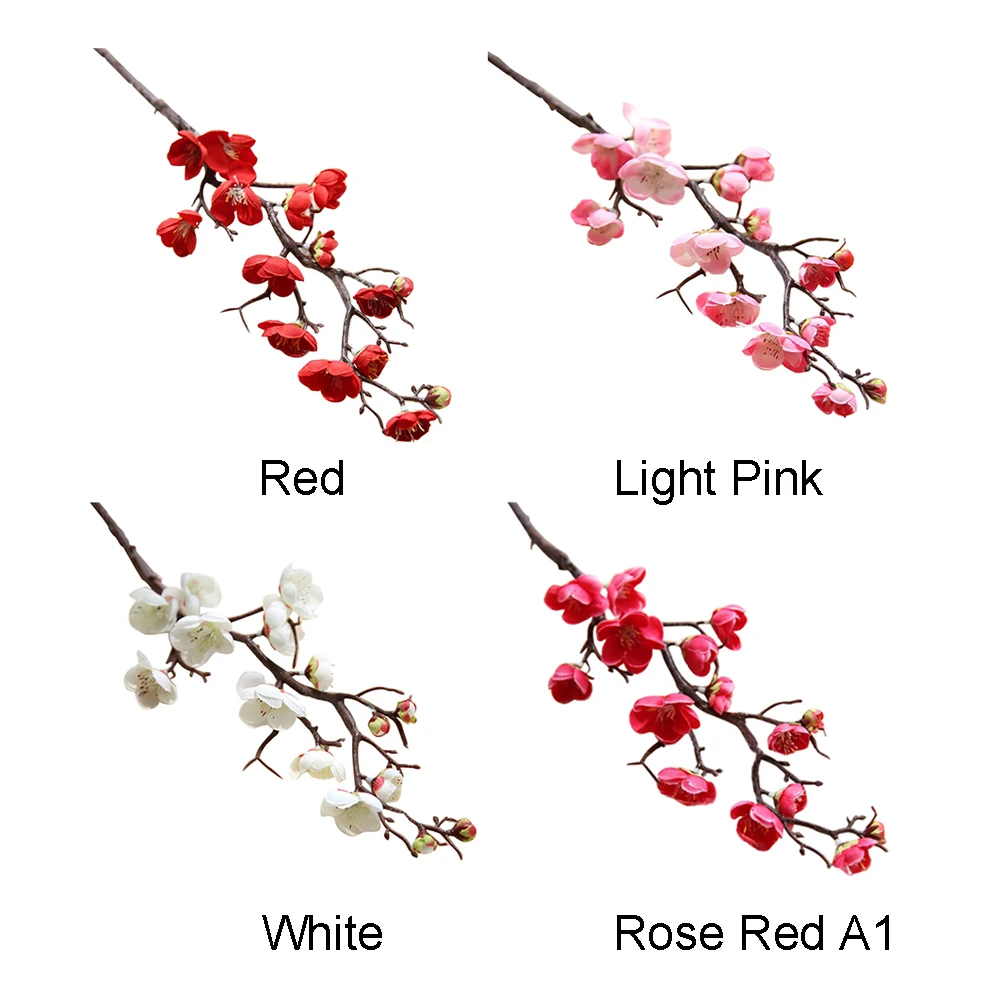 

Artificial Silk Flowers Plum Cherry Blossoms Sakura Tree Branches Home Living Room Table Decor Wedding Decoration Fake Flowers
