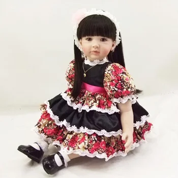 

60cm Reborn Toddler Princess Doll Cloth Body 24" Vinyl Limbs alive Baby Dolls Girls Birthday Gift Child playmate doll gift