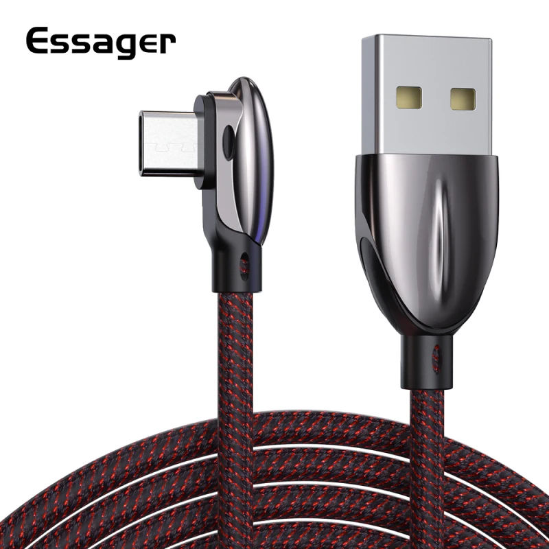 Кабель Essager USB Type C для Samsung S9 S8 быстрая зарядка мобильный телефон зарядный провод