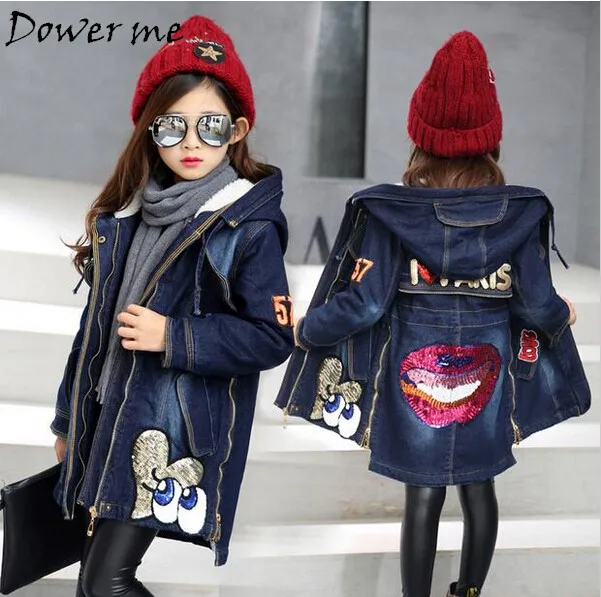 

New Spring Autumn Children Clothing Child Clothes Girl Outerwear Coat Girl's Embroidered Jacket Denim Kids Tops Jeans Wear