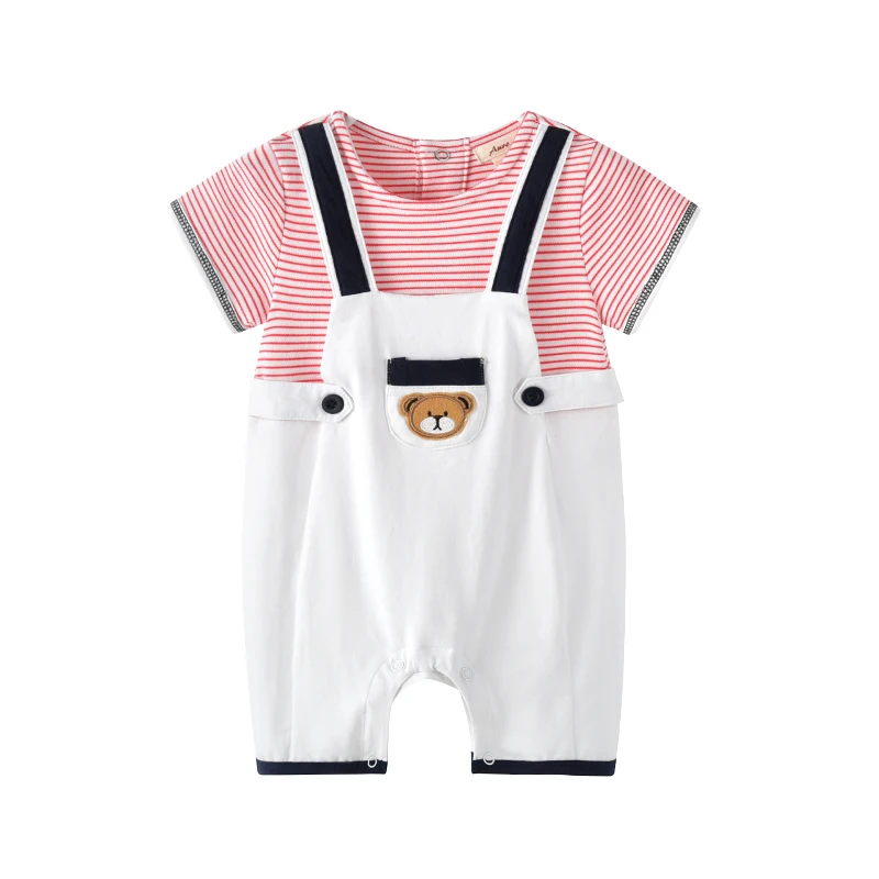 

New Arrivals 2017 Newborn Baby Romper for Summer Striped baby costume bebes new year baby