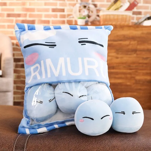 About 40x35cm Сумка из 6 шт. аниме Tensei shitara Slime Datta Ken Rimuru Tempest милый Косплей Плюшевая Кукла мультфильм мягкая подушка для дивана - Цвет: About 40x35cm