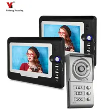 Yobang Security 7″ Color Video Intercom Apartment Door Phone System 2 Screen + 1 Doorbell Camera For 2 House Family Wholesale