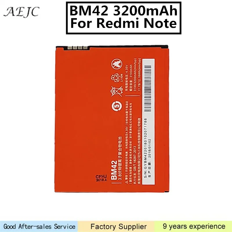 

3200mAh BM42 Battery For XiaoMi Redmi Note Battery 4G Prime Replacement For Hongmi Note 1 Li-ion Batteries