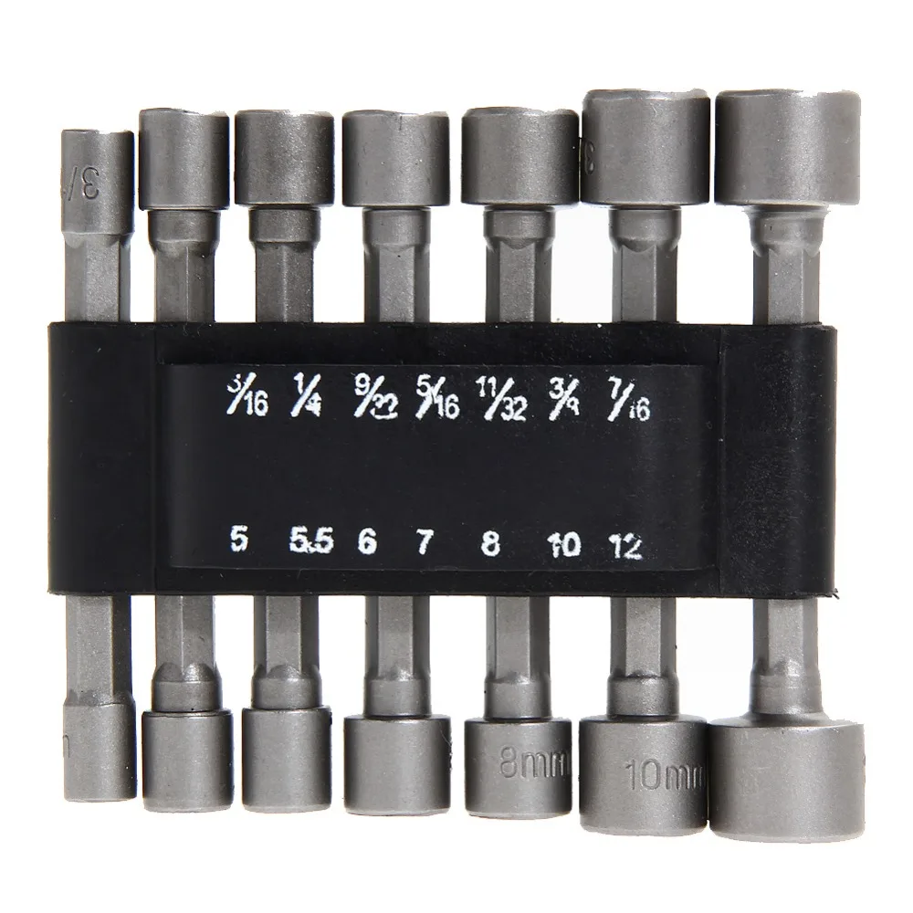 

14pcs/set Adapter Hex Power Tools Without Magnetic Hex Socket Sleeve Nozzles Magnetic Nut Driver Set Drill Bit