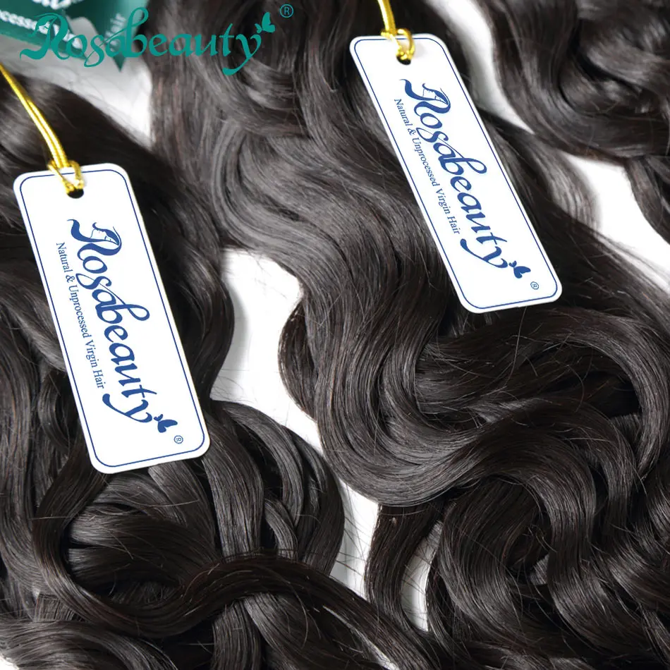 Продукты для волос rosabeauty 8A индийские волнистые пучки натуральные бесплатная