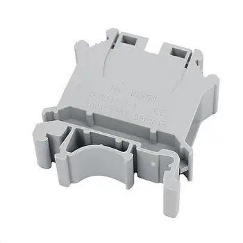 

UK-25N 800V 100A Rail Mount 25mm2 Cable Screwless Terminal Block Gray 5pcs