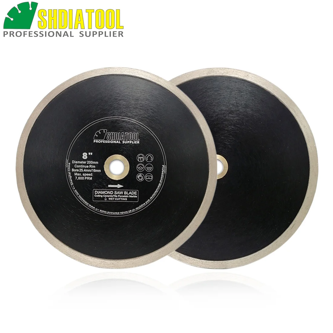SHDIATOOL 2 шт. диаметр 200 мм/" или 250 мм/10" горячего прессования продолжить обод Алмазные пилы фарфоровая плитка керамический диск для резки мрамора
