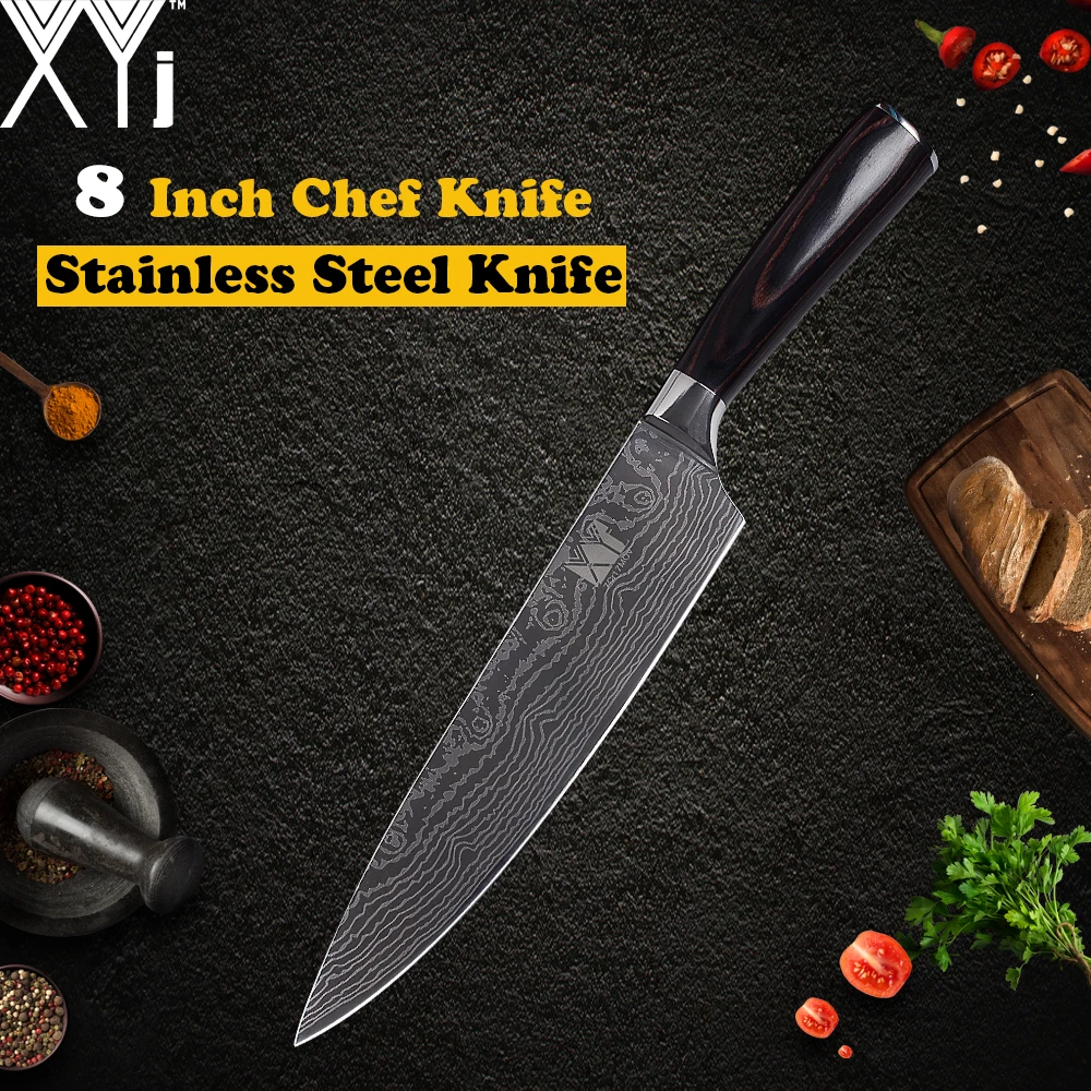 

XYj Kitchen Knife 7cr17 Stainless Steel Sharp Blade Chef Slicing Santoku Utility Paring Knife Fish Fruit Cooking Accessories