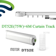 Dooya электрическая система занавесок DT52E 75 Вт шторный мотор с дистанционным управлением+ 6 м оконная алюминиевая шторная рейка комплект гоночного трека