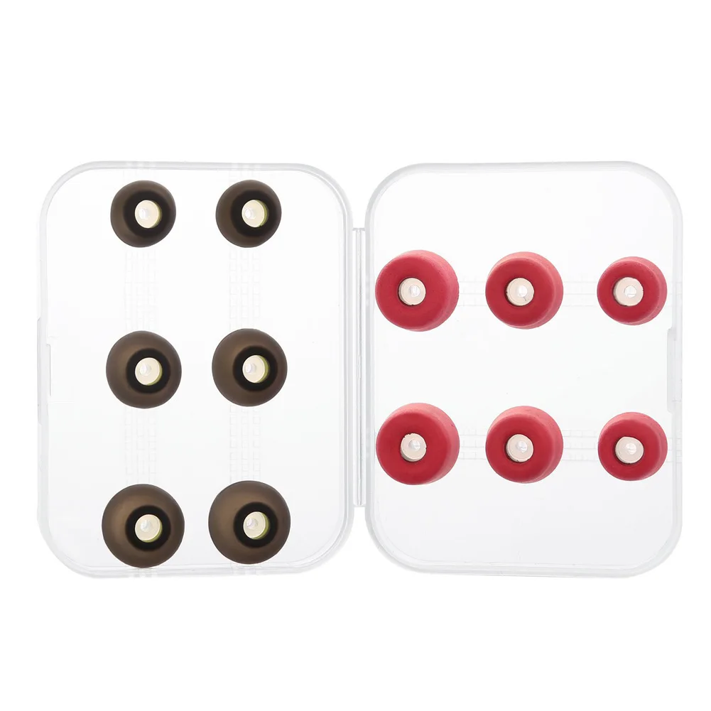 

High Quality 6 Pairs Replacement Earphone Foam Earbud Tips Memory Foam Tips + Silicone Rubber Earbuds Tips