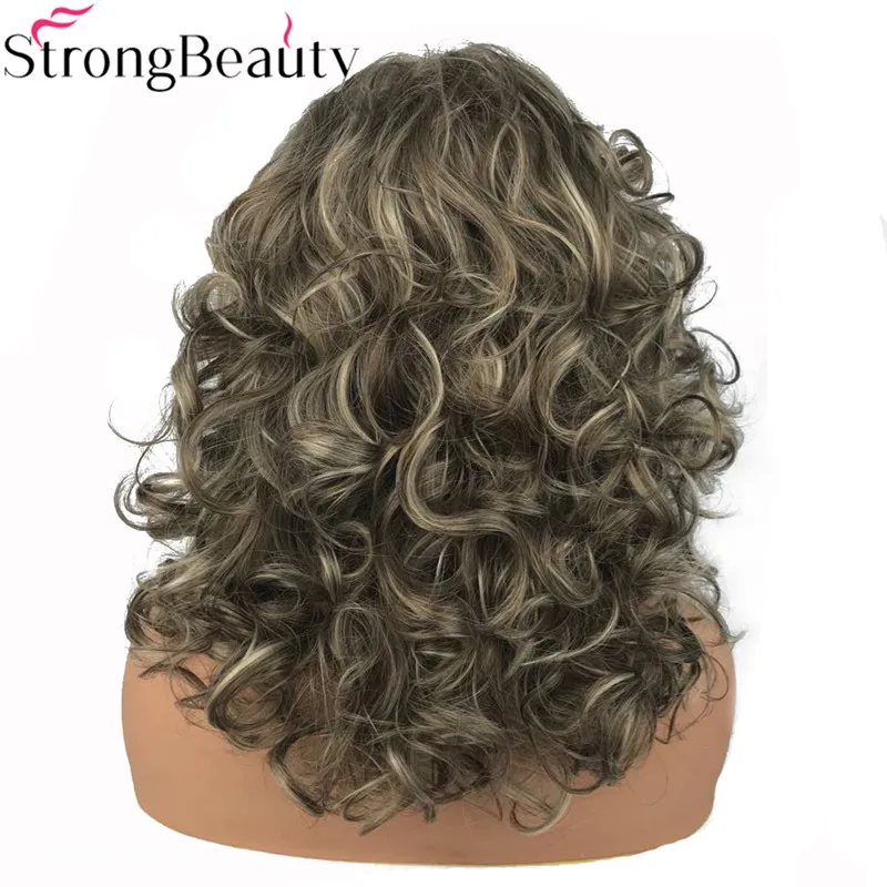 StrongBeauty женские длинные вьющиеся основные парики синтетический парик монолитным волос