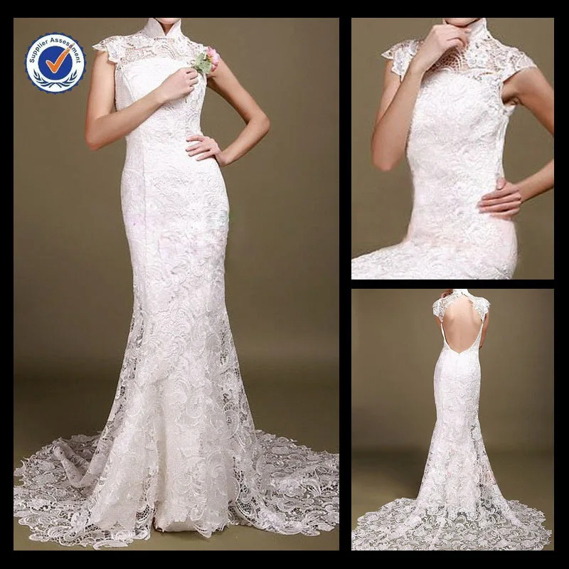 Vintage Wedding Dresses Lace Backless 6