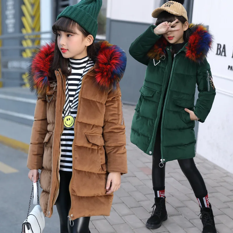 

Kindstraum 2018 New Fashion Girls Brand Coat Winter Warm Jackets Fur Hooded Colors Kids Thick Solid Coat Cotton Outwear, MC960