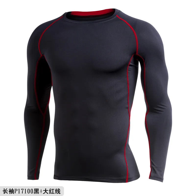 

Men's Long Sleeve T-Shirt2017New Stretch Runnings Male physical tight long sleeves Exercise spring high-elastic cotton t-shirts