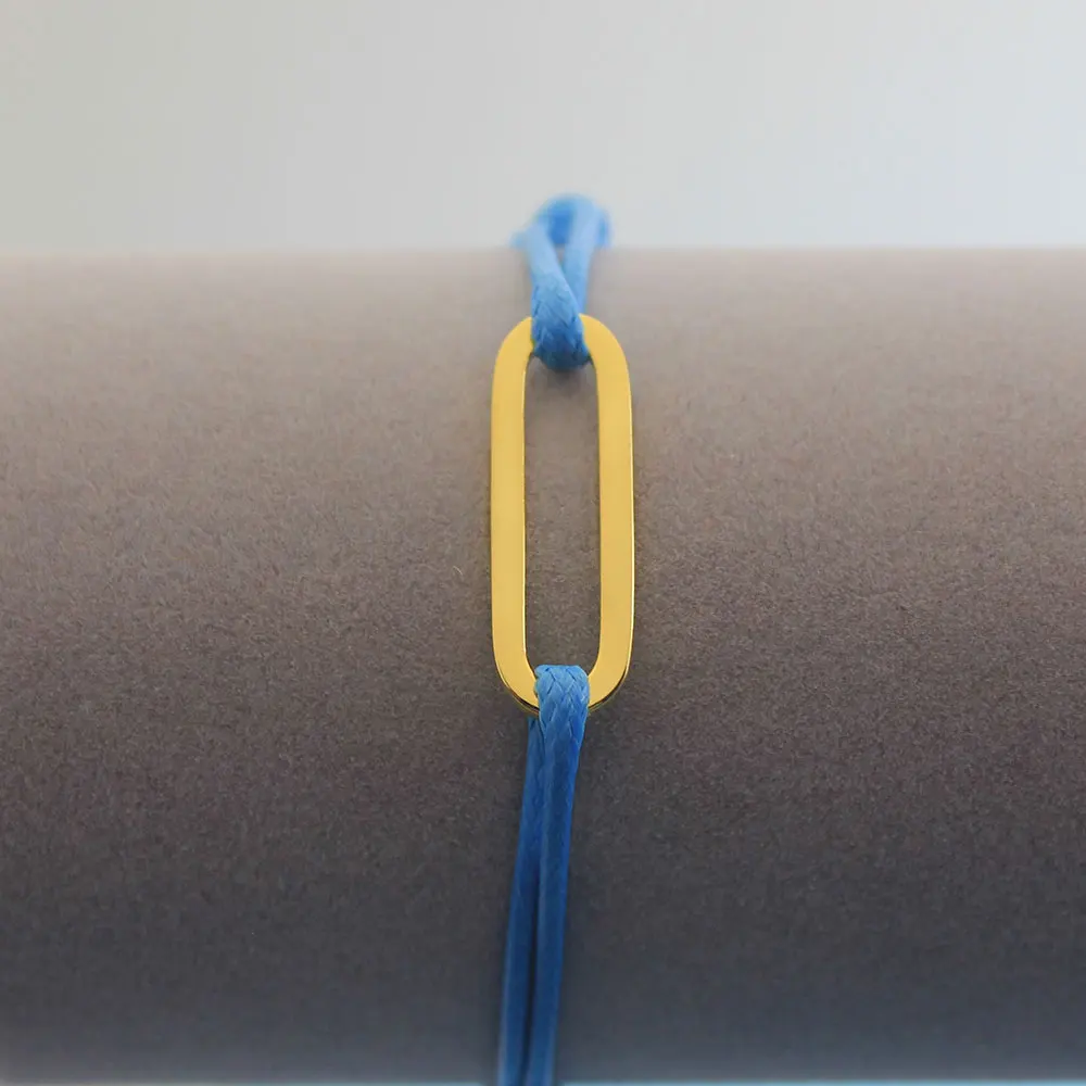 Действительно стерлингового серебра соединительное звено подвеска браслет для мужчин и женщин с регулируемым красным черный браслет-веревочка Европейский Классический ювелирный - Окраска металла: Yellow Sky Blue