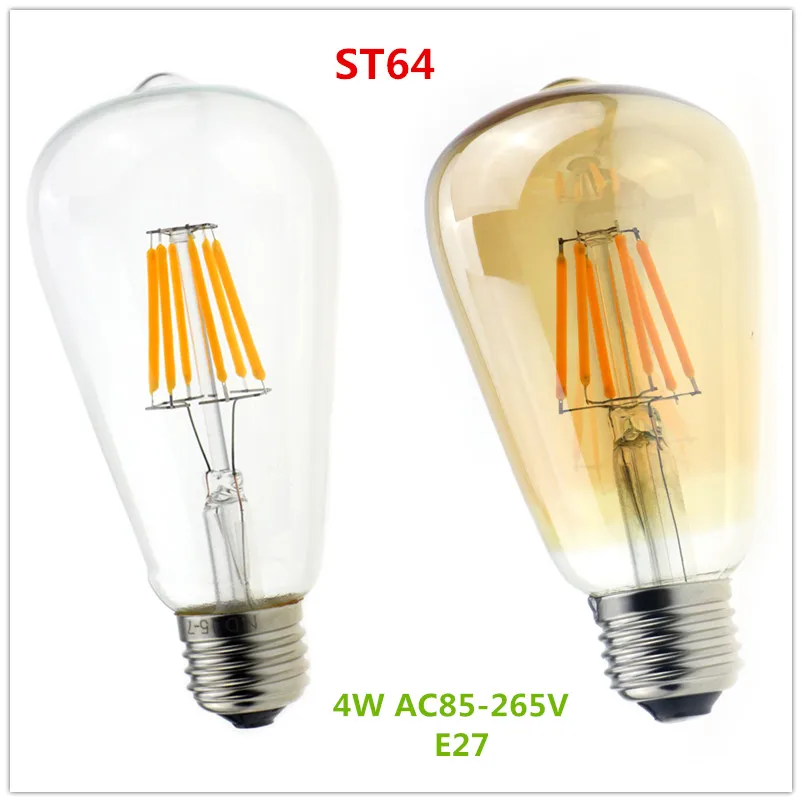 

Edison ST64 4W LED Bulb Christmas Tree E27 AC85-265V Warm White Light Loft Retro Style Fit for Rope Lights Chandelier Wall Lamp