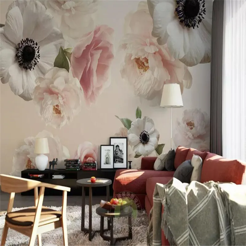 Beautiful flowers TV background professional production murals manufacturers wholesale wallpaper mural poster photo wall Beautiful flowers TV background professional production murals manufacturers wholesale wallpaper mural poster photo wall