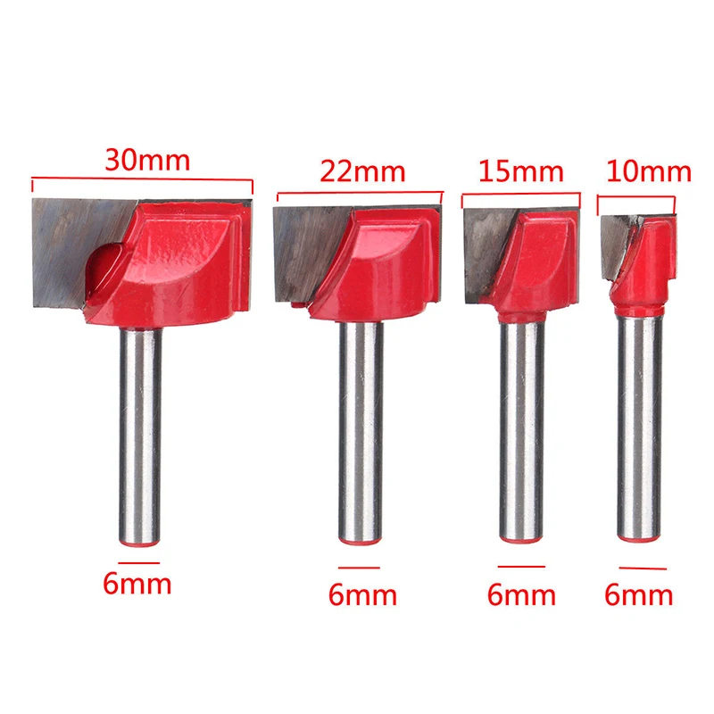10/15/22/30mm Bottom Cleaning Engraving Bit 6mm Shank Woodworking Milling Slotting Router Bit