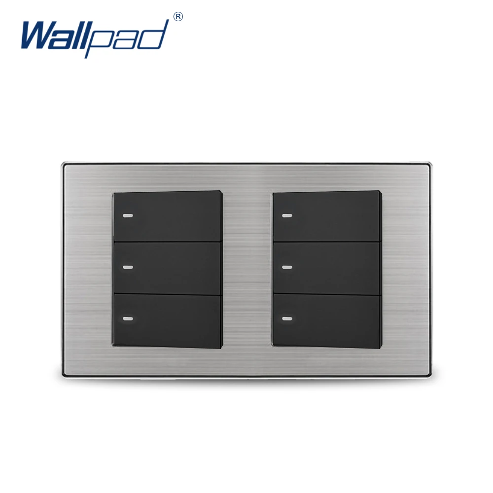 2018 Wallpad 6 Gang Reset Momentary Contact Switch Wall Light Switch