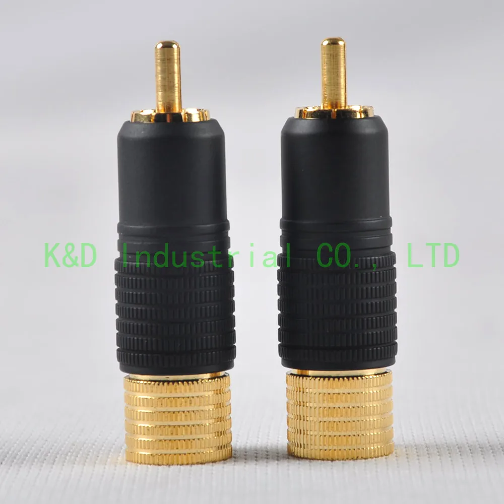 

1pair RCA Plug Male Solder Locking Gold Plated Audio For Guitar Tube amplifier