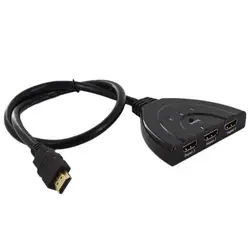 Высокое качество HDMI концентратор 3 порта 1080 P 3D HDMI коммутатор переключатель разветвитель концентратор с кабелем для ПК ТВ