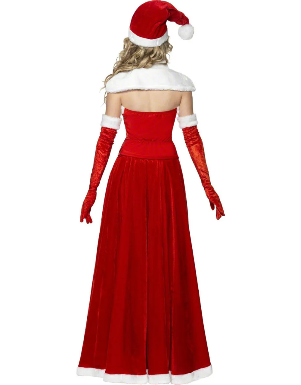 Высокое качество Для женщин Роскошные принцессы на Рождество queen длинное платье праздновать вечерние шоу элегантный Костюмы Санта-Клауса