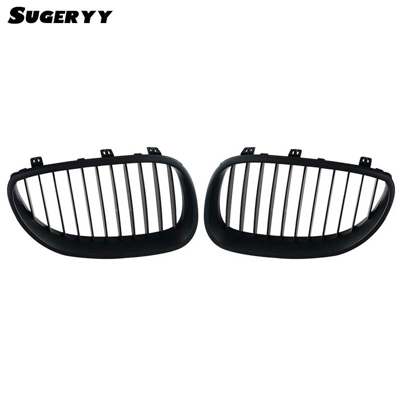 

SUGERYY 1 Pair Car Styling For BMW 5 Series E60 E61 M5 2004-2009 Matte Black Front Kidney Grille Grills ABS Car Cover