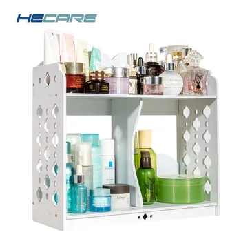 

DIY Detachable Plastic PVC Board Rack Bathroom Desktop Pink Storage Kitchen Racks Cosmetic Hollow Storage Organizer Rack 2018