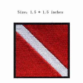 

ICS Diver Flag 1.5"high embroidery patch for high quality sequin trim/boca juniors 2014/sons of anarchy patches