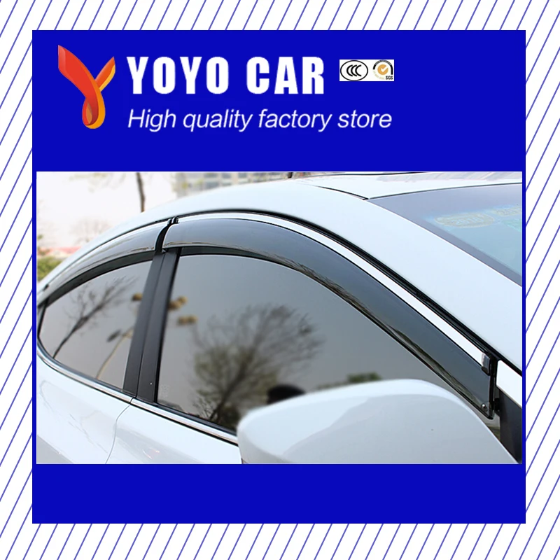 

4 Piece Injection molding trim vent shade rain sun wind deflector window visor for Verna 2010-2016
