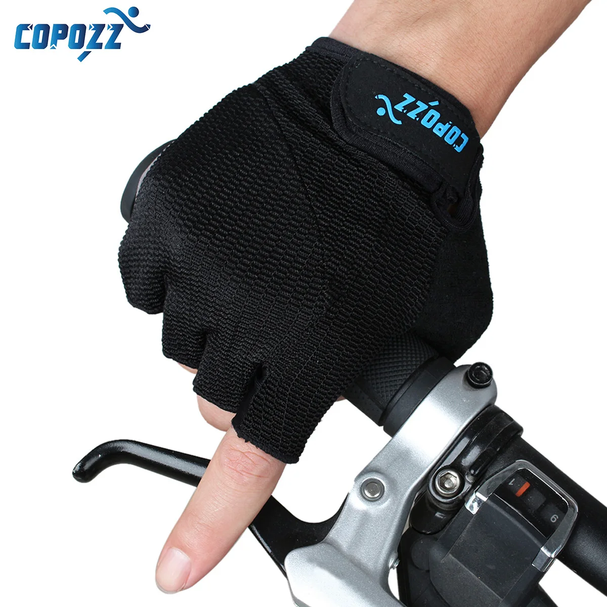 COPOZZ Radfahren Handschuhe Halb Finger Sommer Fahrrad Handschuhe Anti Slip Atmungsaktive Guantes Ciclismo MTB Berg Männer Sport Fahrrad Handschuhe