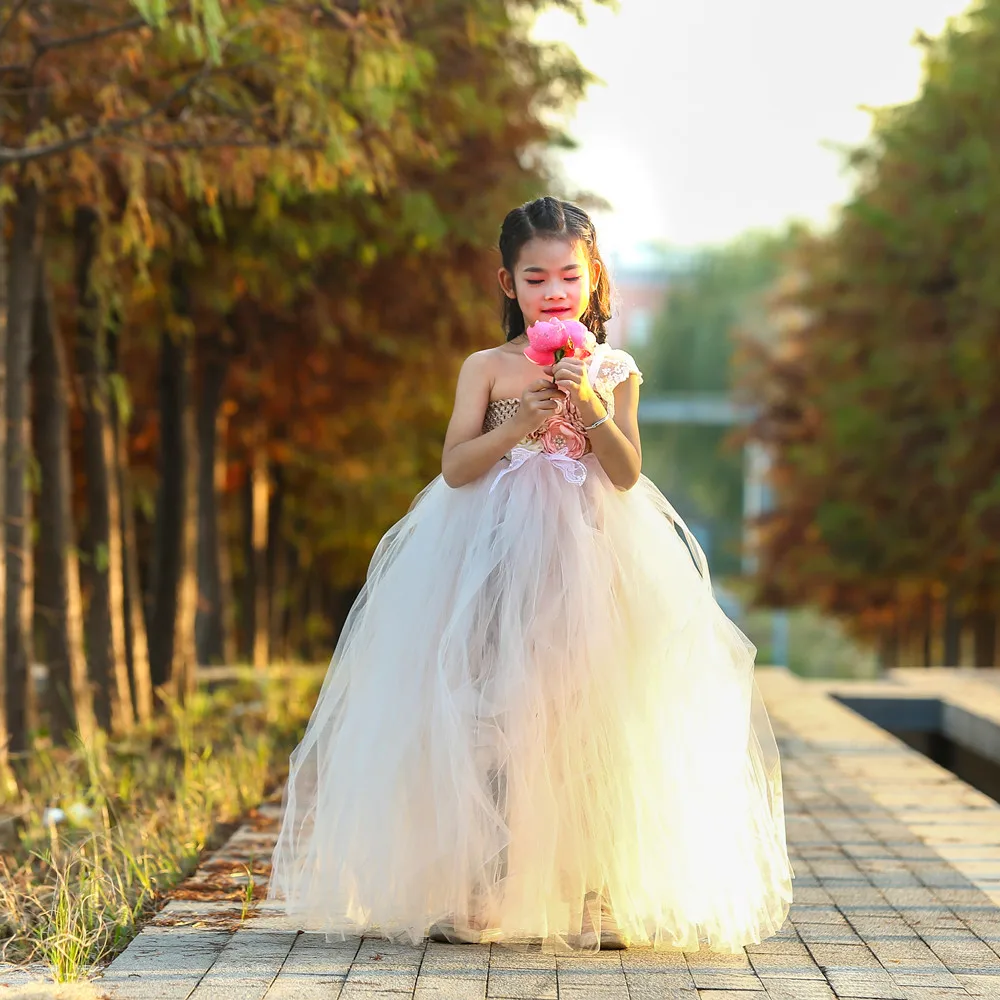 Lilacs Toddler Girl Christmas Tutu Dress Girls Frock Children Nova Ankle Length Lace One Shoulder Dress Kids Costume Princess 8T (14)