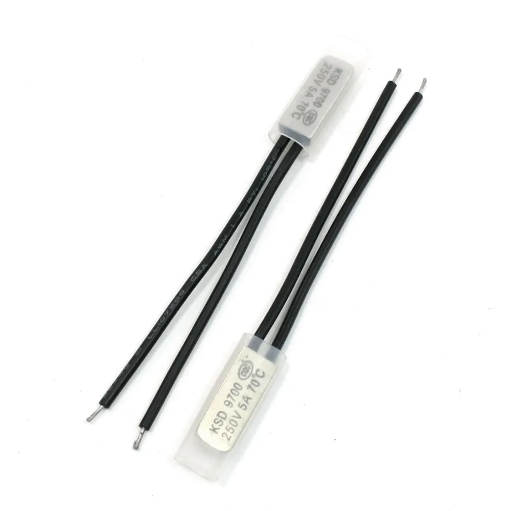 2pcs 250V 5A 70C Bimetal Temperature Switch KSD9700 Thermal Sensor