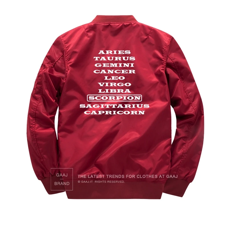 

2019 Scorpion ASTROLOGY Jackets Men Parka 6XL 7XL 8XL Jacket Baseball Windbreaker Streetwear Autumn Pilot Warm Plus Size #T41DS