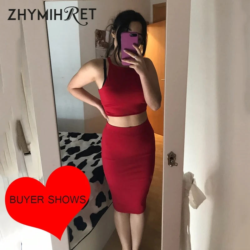 ZHYMIHRET 2020 г. сексуальный летний комплект из двух предметов укороченный топ
