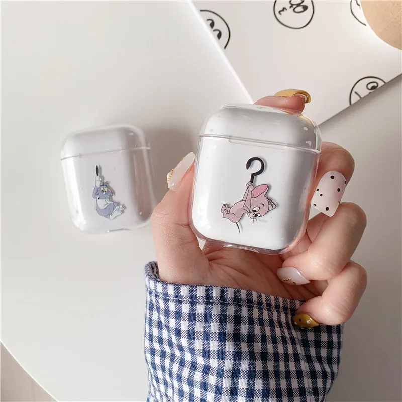 

Cute Transparent Cases For AirPods Cover Funny Cartoon Wireless Earphone Accessories for Apple Airpods Hard Case Charging Bags
