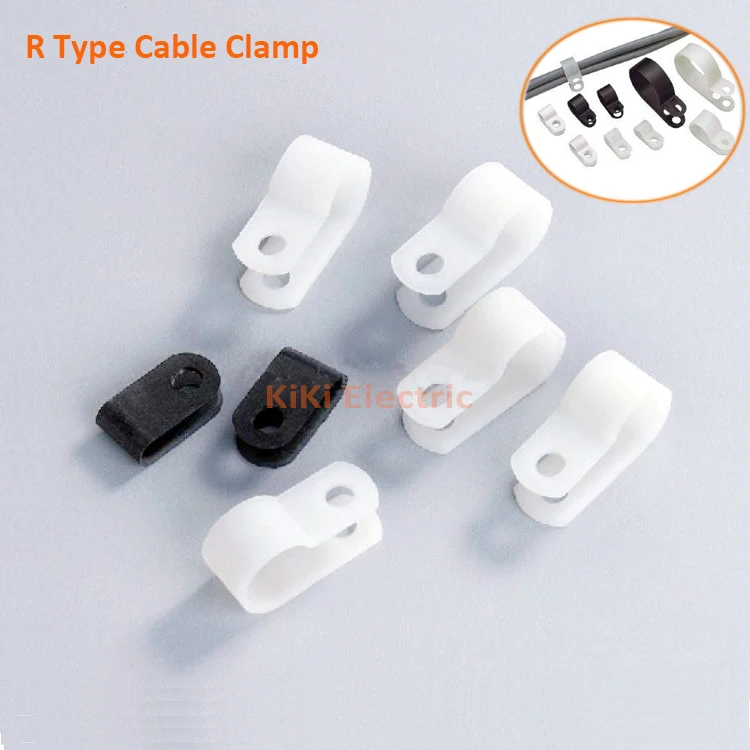 

500pcs/lot House Use Clear R type Wire Holder 19mm 3/4" Cable Clamp For Electric Project arrangement of wire Line Clip