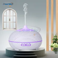 Searide 400ML Ultrasonic Air Humidifier Aroma Diffuser Wood Grain LED Night Light Electric Essential Oil Diffuser Aromatherapy цена Searide 400ML Ultrasonic Air Humidifier Aroma Diffuser Wood Grain LED Night Light Electric Essential Oil Diffuser Aromatherapy цены онлайн