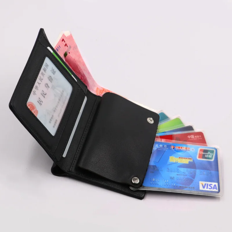 Кожа коровы вращающийся держатель для карт кошельки с Карт Rfid Бумажник карты