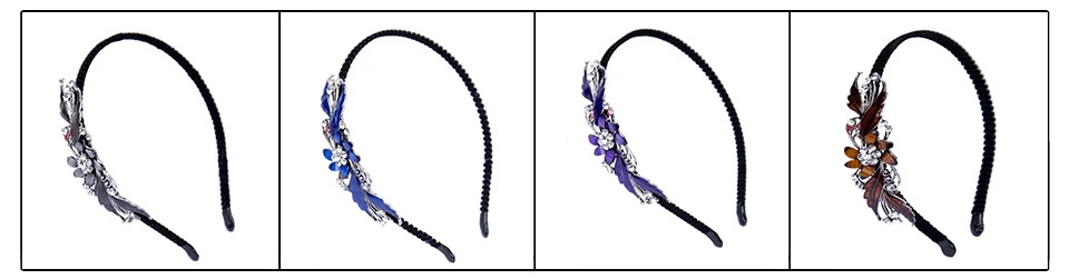 Haimeikang 1 шт. элегантная принцесса горный хрусталь металлический цветок лист обруч для волос повязка аксессуары для волос для женщин
